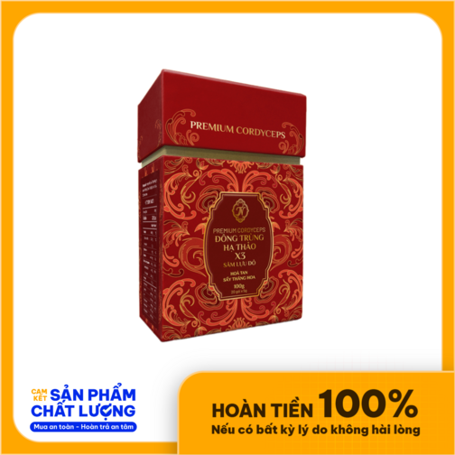 Đông Trùng Hạ Thảo tăng cường thể lực cải thiện sinh lý ức chế hình thành khối u X3 Sâm Lựu Đỏ (kèm túi)